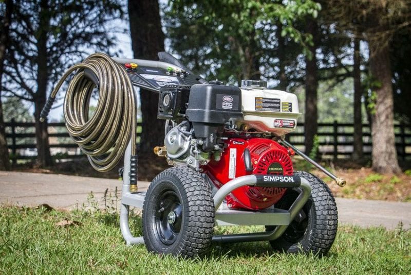 Pressure washer machine ready to clean decks, driveways and siding